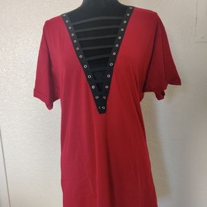 Women'S Sexy V Neck Lace Up Dress Short